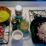 Cooker Split Pea Soup Mise en place
